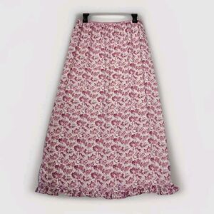 Kathy Ireland Maxi Skirt Size M Pink Floral Fairy Cottagecore Church Grunge